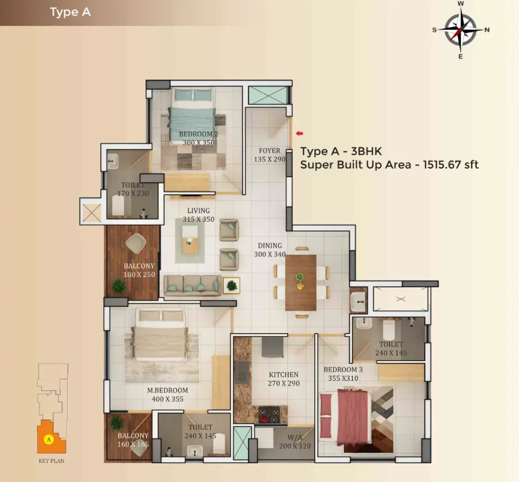 Super Built Up 1515.67 Sq.ft.